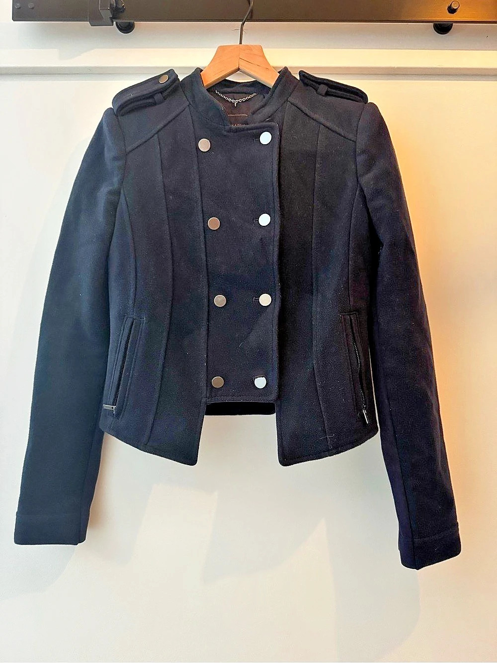 BCBGMAXAZRIA Navy Blue wool Jacket Size Small